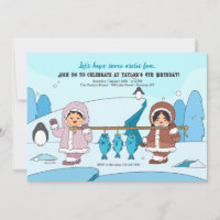 Arctic Fun Birthday Party Invitation