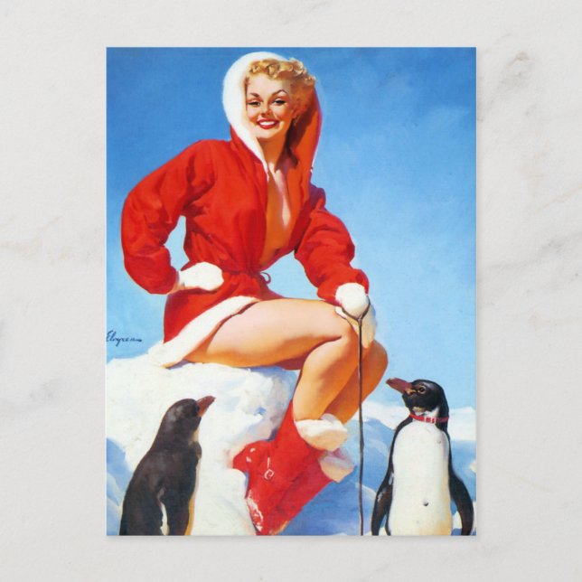 Arctic Girl Pin Up Postcard (Front)