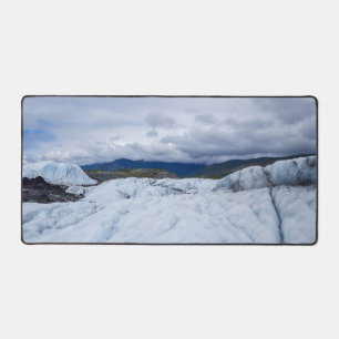 Arctic Glacier Landscape with Snow and Peaks Desk Mat