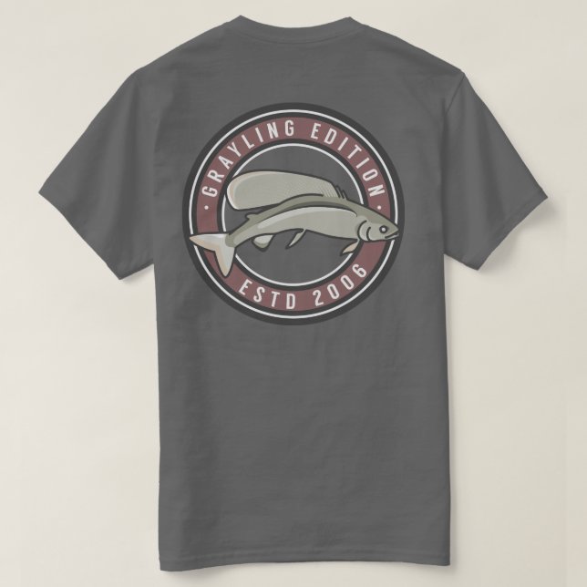 Arctic Grayling Red T-Shirt (Design Back)
