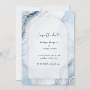 Arctic Ice Agate marble winter Wedding Invitation