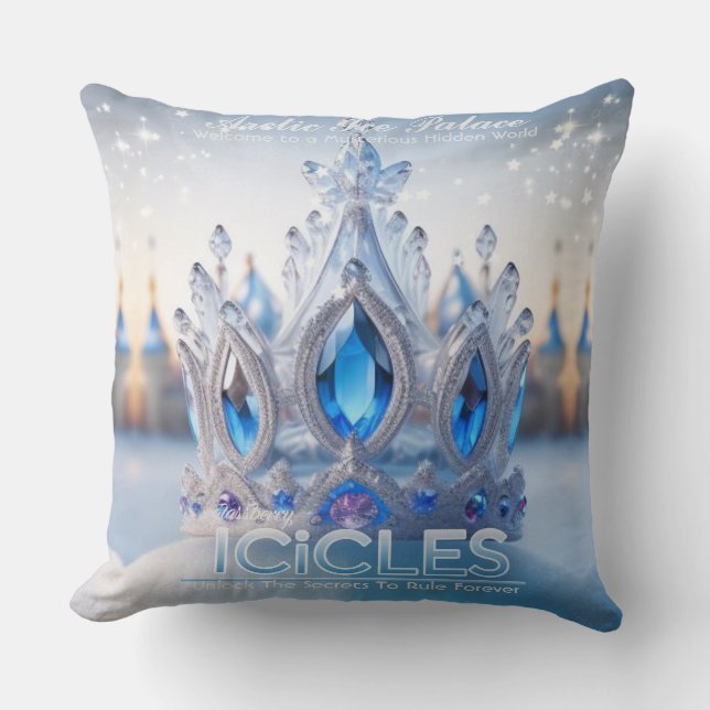 Arctic Ice Palace/Icicles/Throw Pillow (Front)