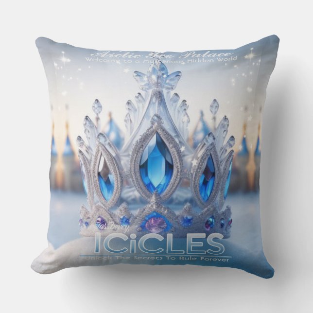 Arctic Ice Palace/icicles/Throw Pillow (Front)