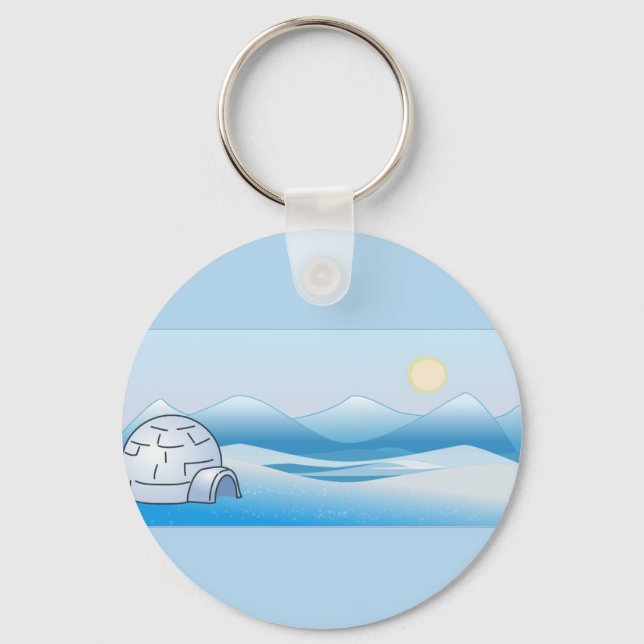 Arctic Igloo Blue Keychain (Front)