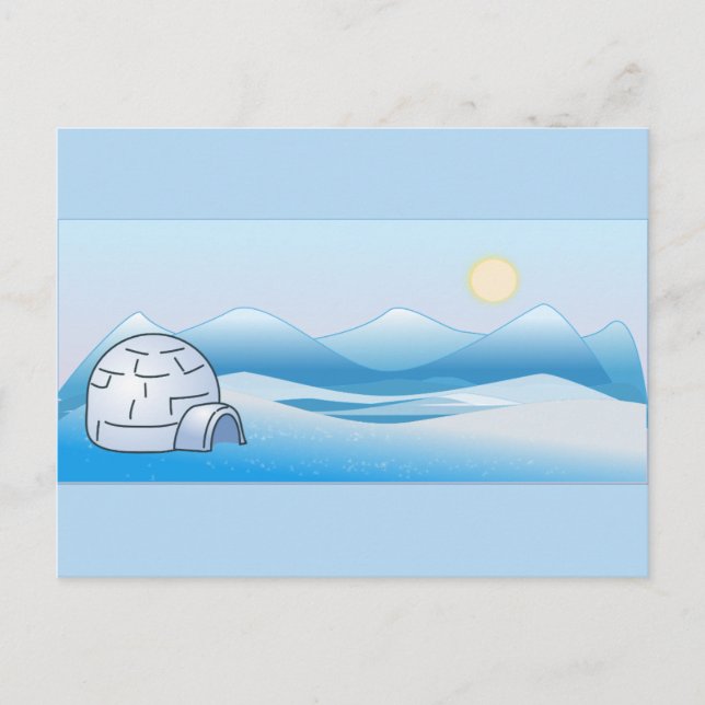 Arctic Igloo Blue Postcard (Front)