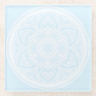 Arctic Mandala Glass Coaster
