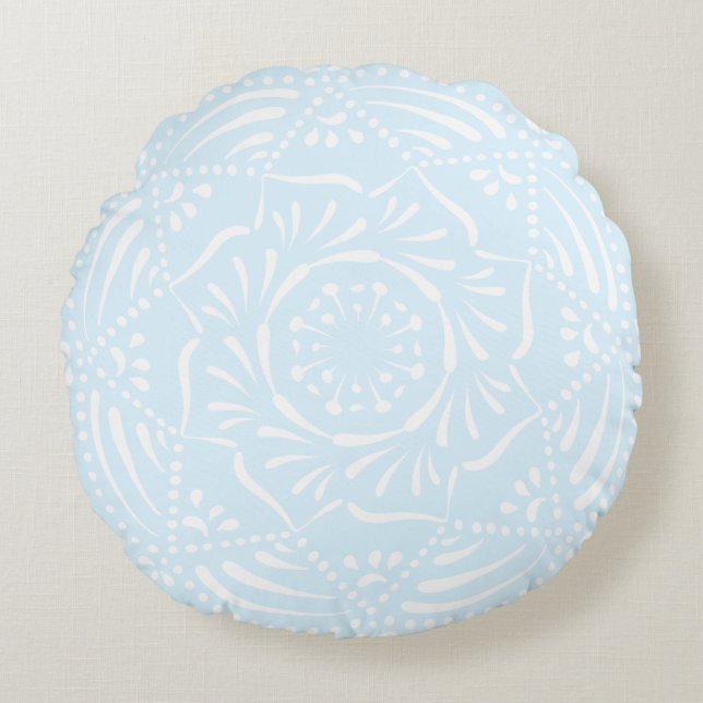 Arctic Mandala Round Cushion (Front)