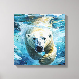 Arctic Mirage: The Swimming Monarch Canvas Print