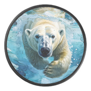Arctic Mirage: The Swimming Monarch Hockey Puck