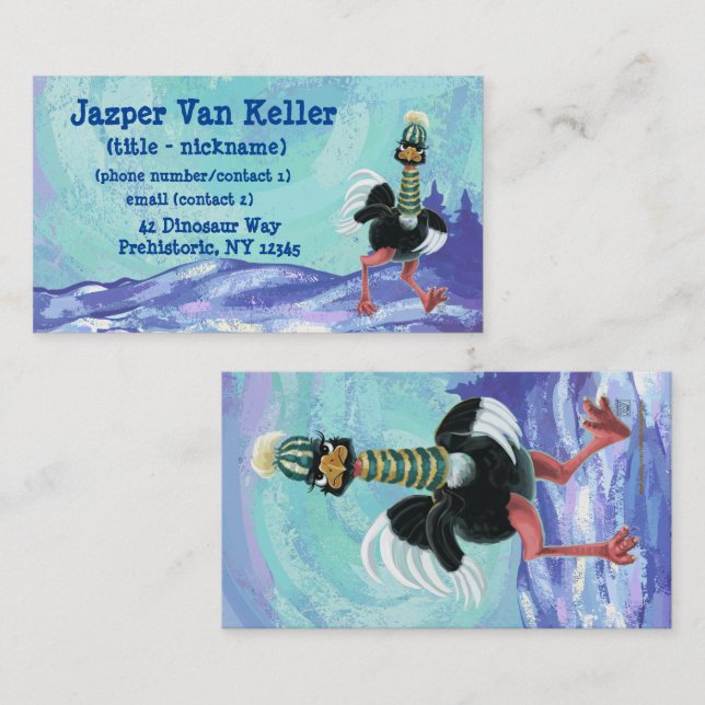 Arctic Ostrich on the Run Business Card (Front/Back)