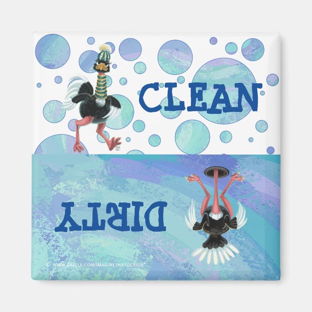 Arctic Ostrich on the Run Magnet (Front)