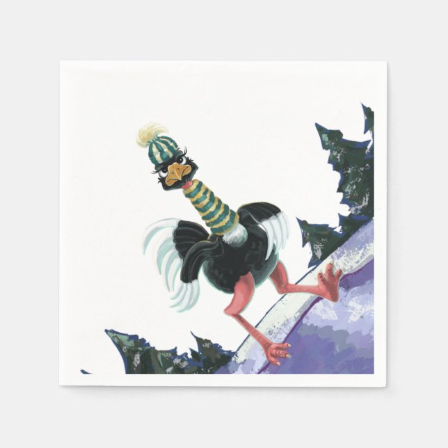 Arctic Ostrich on the Run Napkin (Front)