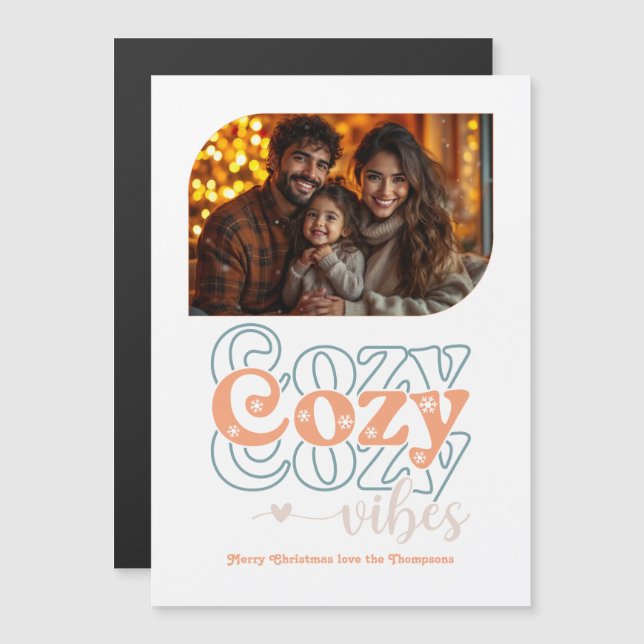 Arctic Peach Holiday Keepsake Christmas Photo (Front/Back)