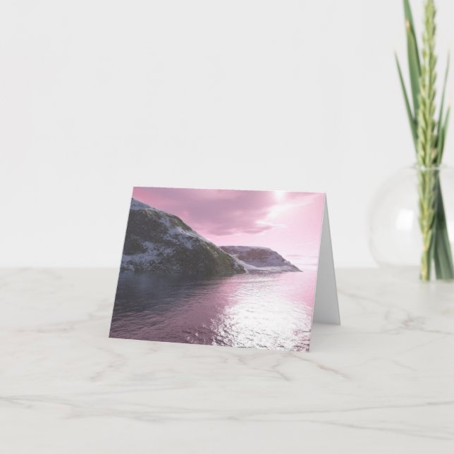Arctic Pink Sunrise Note Card (Front)
