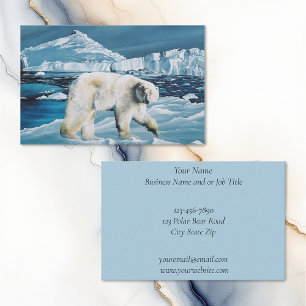 Arctic Polar Bear Blue Business Card