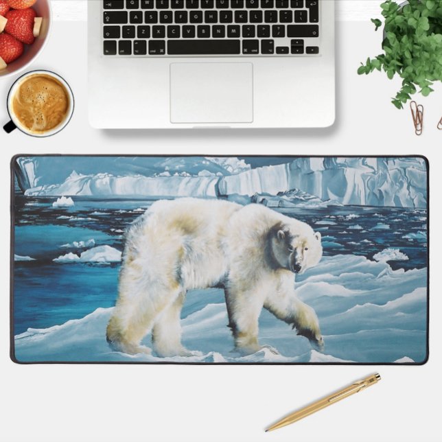 Arctic Polar Bear Blue Desk Mat (Creator Uploaded)