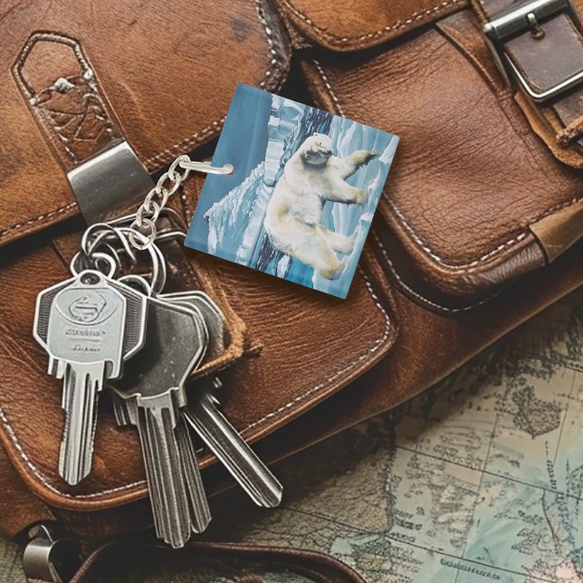 Arctic Polar Bear Blue Key Ring (Creator Uploaded)