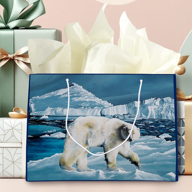 Arctic Polar Bear Blue Large Gift Bag (Creator Uploaded)