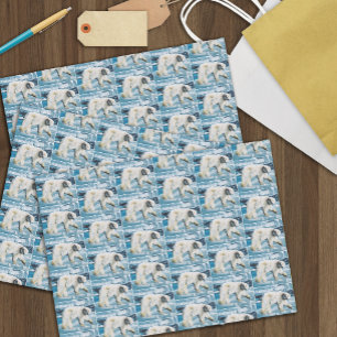 Arctic Polar Bear Blue Tissue Paper