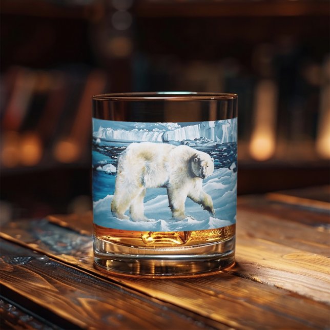 Arctic Polar Bear Blue Whiskey Glass (Creator Uploaded)
