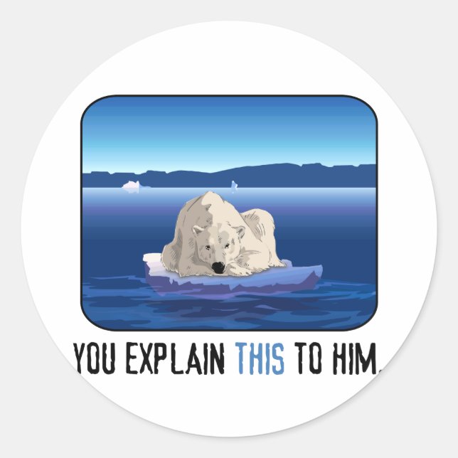 Arctic Polar Bear Classic Round Sticker (Front)