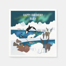 Arctic Polar Bear Reindeer Walrus Orca Narwhal Fox