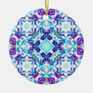 Arctic Prism — Colorful Snowflake Mandala Ceramic Tree Decoration