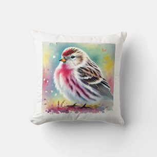 Arctic redpoll 211024AREF151 - Watercolor Cushion