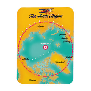 Arctic Region north pole map Magnet