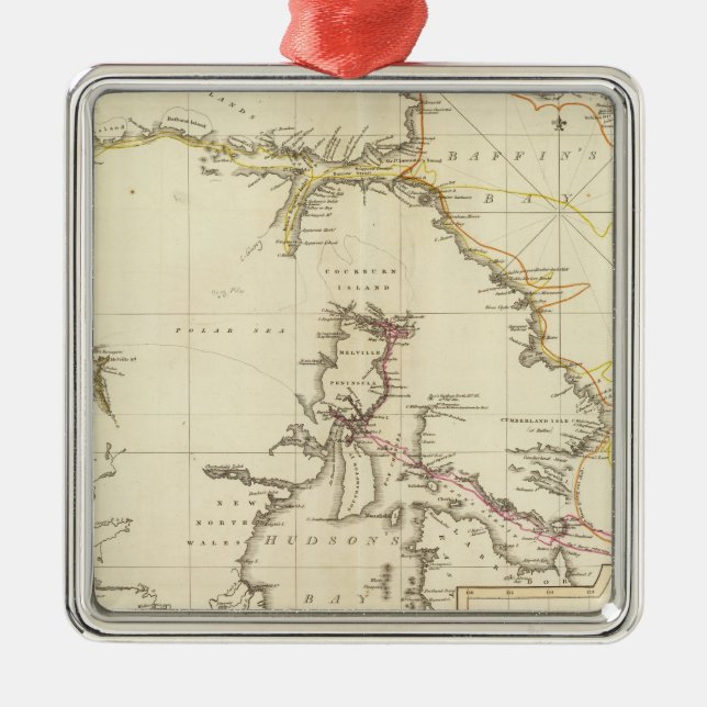 Arctic Regions Metal Tree Decoration (Front)