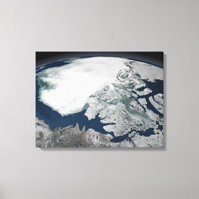 Arctic sea ice above North America Canvas Print (Front)