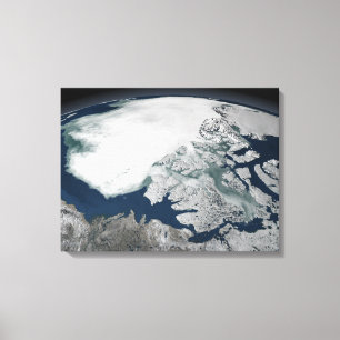 Arctic sea ice above North America Canvas Print