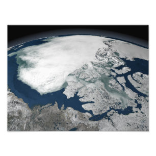 Arctic sea ice above North America Photo Print