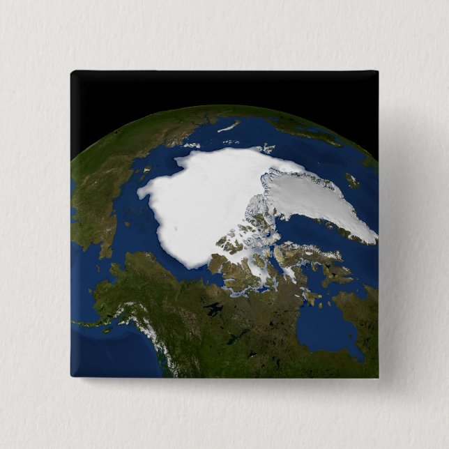 Arctic sea ice in 2005 15 cm square badge (Front)