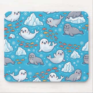 Arctic Seal & Walrus Mousepad – Cute Pattern