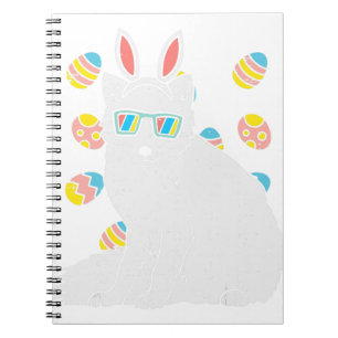 Arctic Snow Fox Bunny Ears Glasses Eggs Easter Ani Notebook