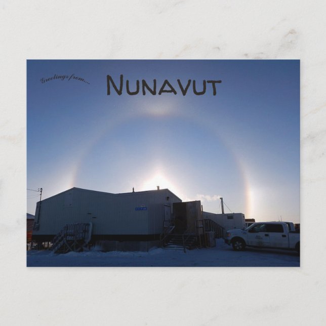 Arctic Sundogs in Anviat Nunavut Canada Postcard (Front)