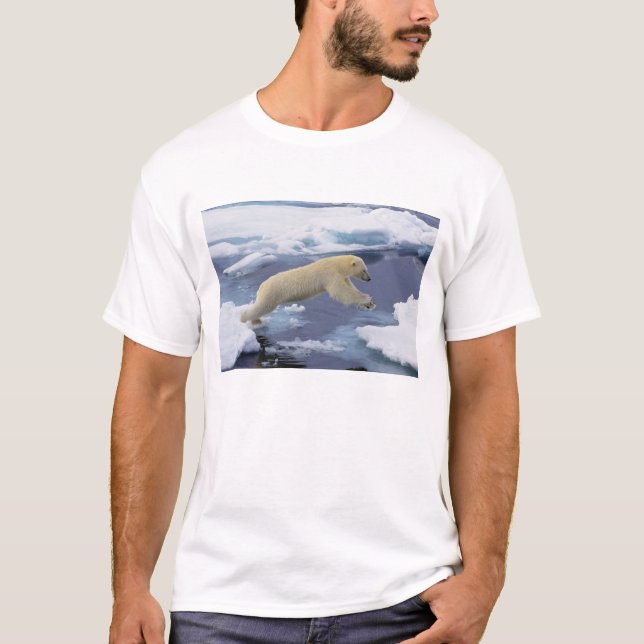 Arctic, Svalbard, Polar Bear extending T-Shirt (Front)