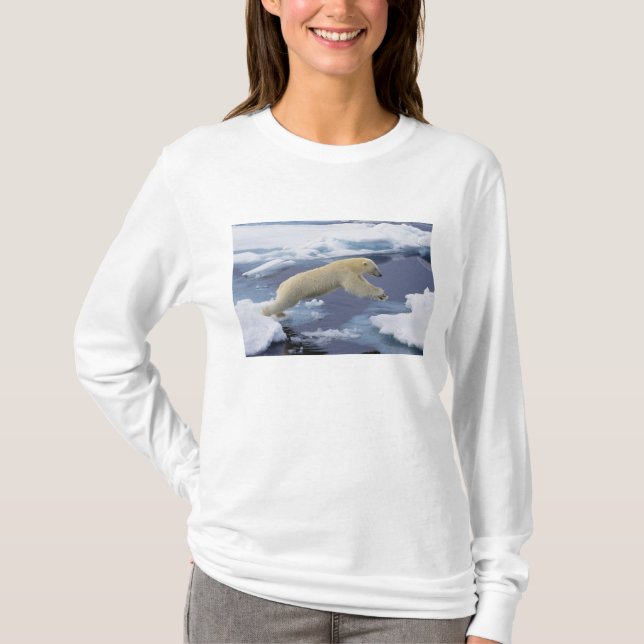 Arctic, Svalbard, Polar Bear extending T-Shirt (Front)