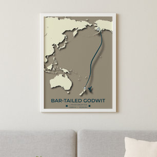 Arctic Tern Migration Map – Minimalist Vintage Poster