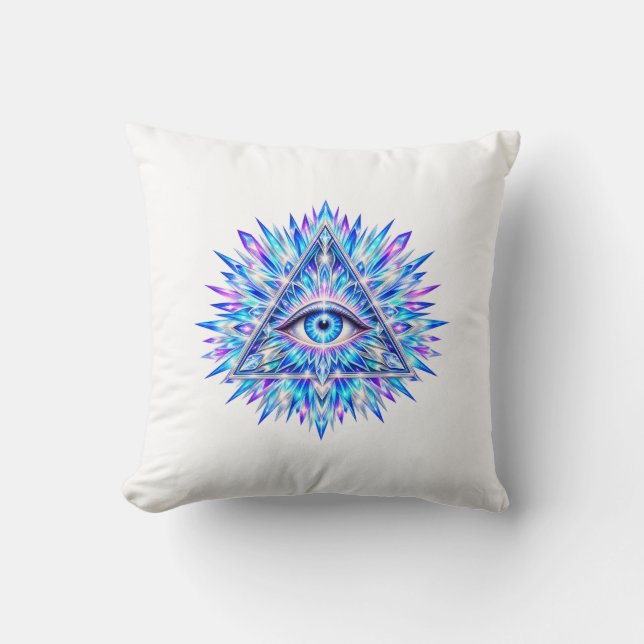 Arctic Triangle Eye Throw Pillow (Front)
