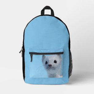 Arctic Weasel Charm Printed Backpack