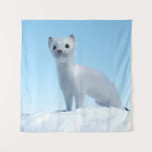 Arctic Weasel Charm Tapestry