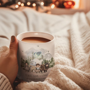 Arctic Whimsy   Peace, Love & Light Holiday  Coffee Mug