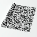 Arctic White Grey Black Camo Camouflage Party Wrapping Paper<br><div class="desc">Wrapping Paper</div>