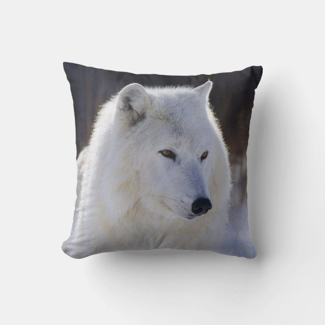 Arctic White Wolf Pillow (Front)