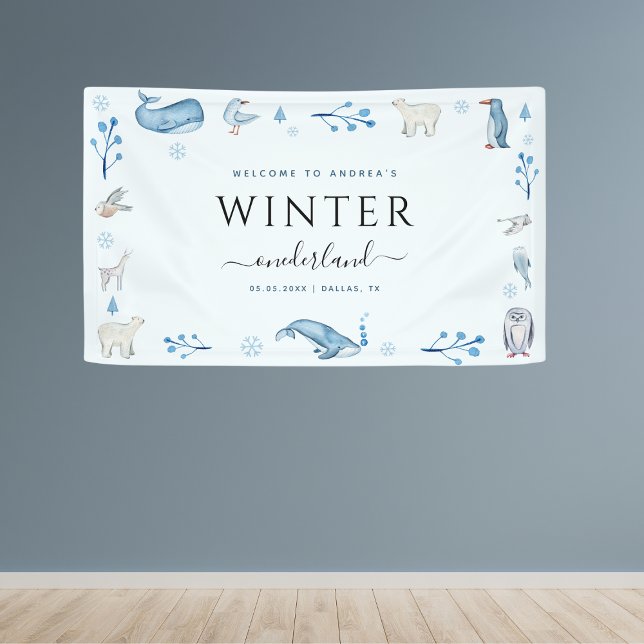Arctic Winter Onederland 1st Birthday Welcome Banner (Creator Uploaded)