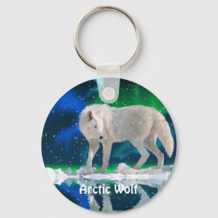 ARCTIC WOLF & Aurora Zipper Pull\Keychain Key Ring
