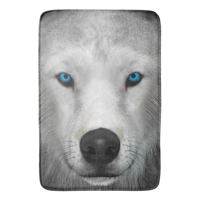 Arctic Wolf Bath Mat (Front Vertical)