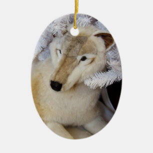 Arctic Wolf Christmas Ornament